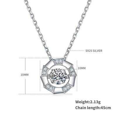 Dancing Medusa 0.5ct D Color Moissanite Necklace in S925 Silver Platinum Plated
